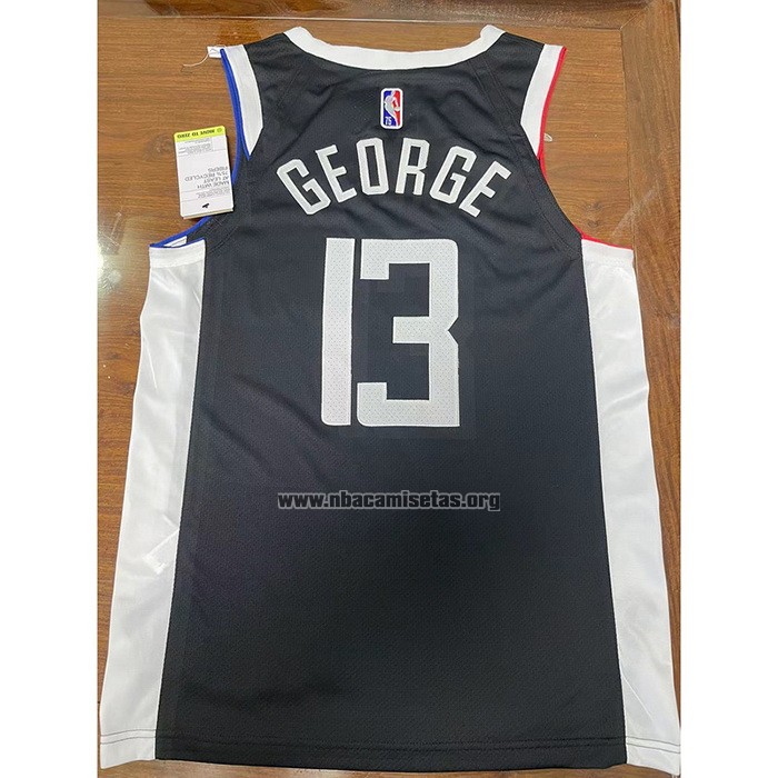 Camiseta Los Angeles Clippers Paul George NO 13 Ciudad 2020-21 Autentico Negro